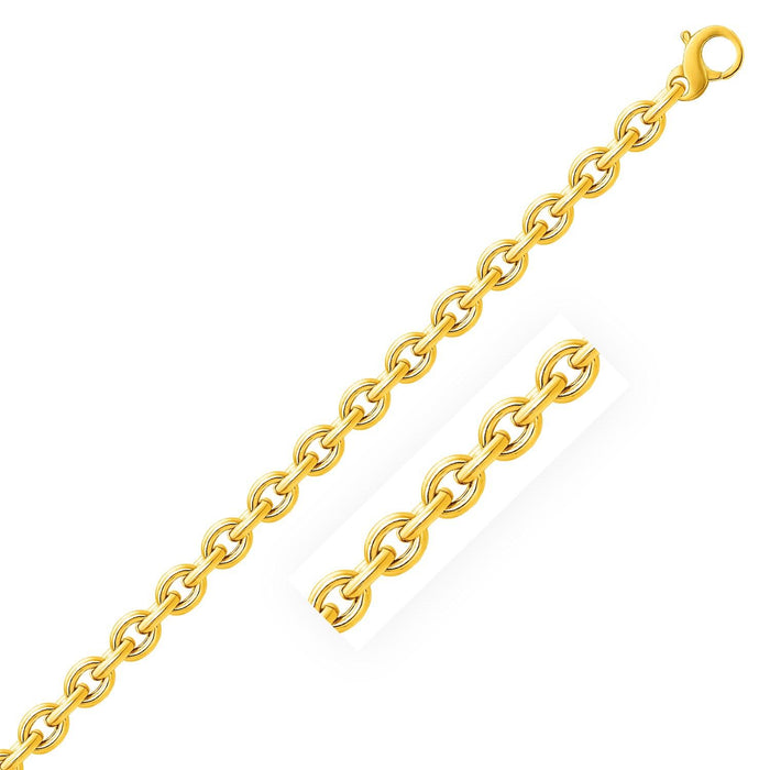 14k Yellow Gold Polished Cable Motif Bracelet.