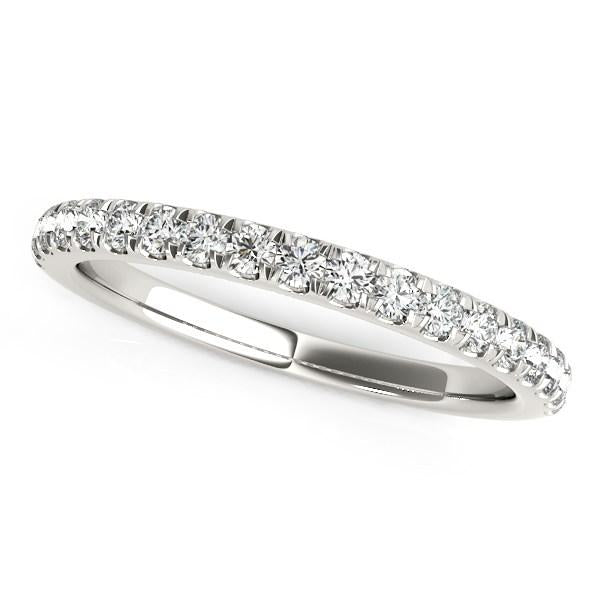 14k White Gold Pave Set Diamond Wedding Ring (1/4 cttw).