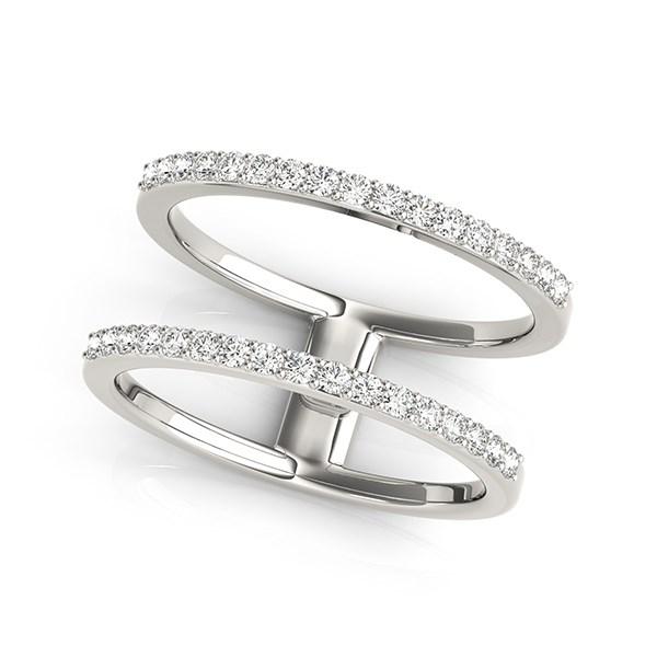 14k White Gold Dual Band Design Ring with Diamonds (1/3 cttw).