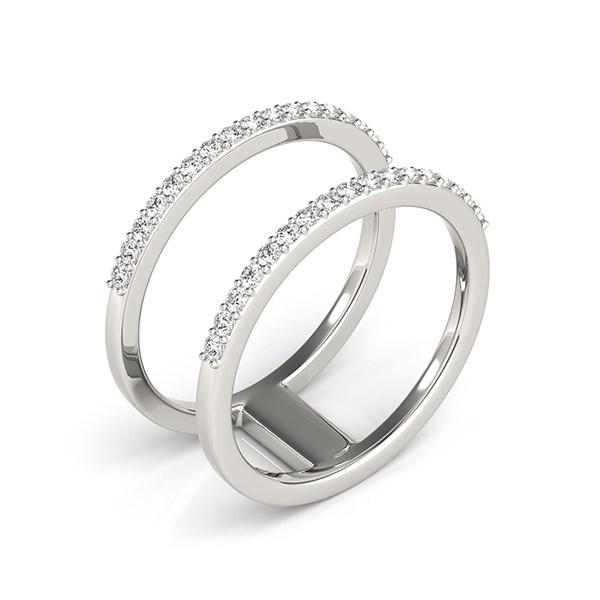 14k White Gold Dual Band Design Ring with Diamonds (1/3 cttw).