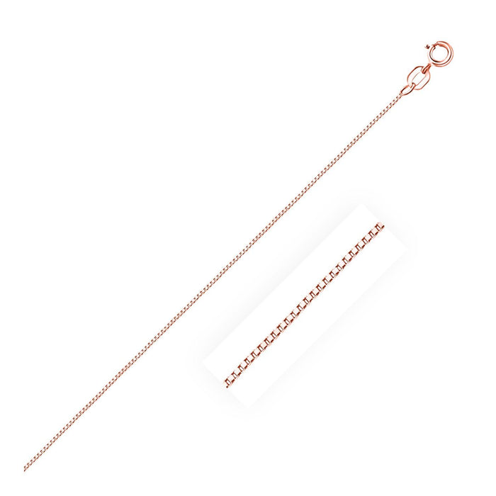 14k Rose Gold Classic Box Chain 0.6mm.