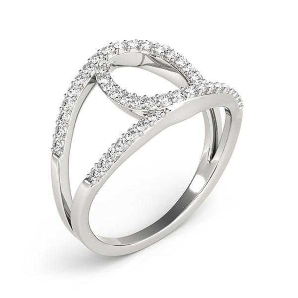 14k White Gold Diamond Loop Style Dual Band Ring (1/2 cttw).