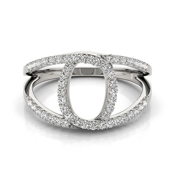 14k White Gold Diamond Loop Style Dual Band Ring (1/2 cttw).