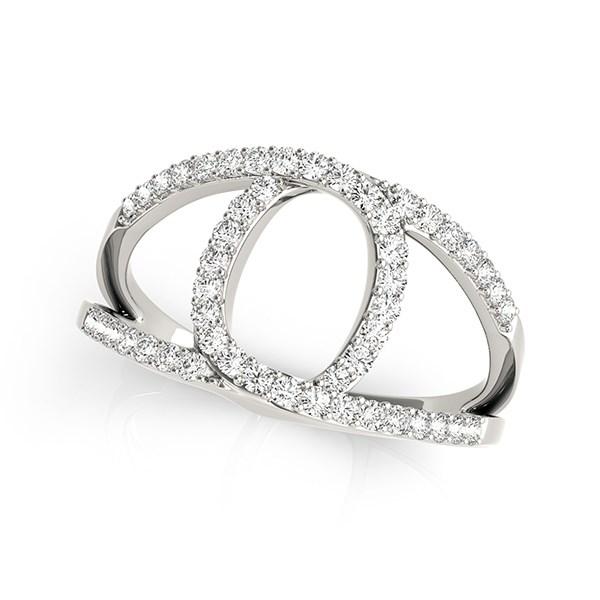 14k White Gold Diamond Loop Style Dual Band Ring (1/2 cttw).