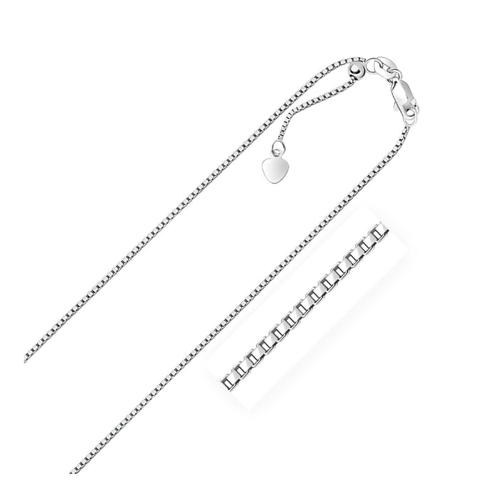 Sterling Silver 1.4mm Adjustable Box Chain.