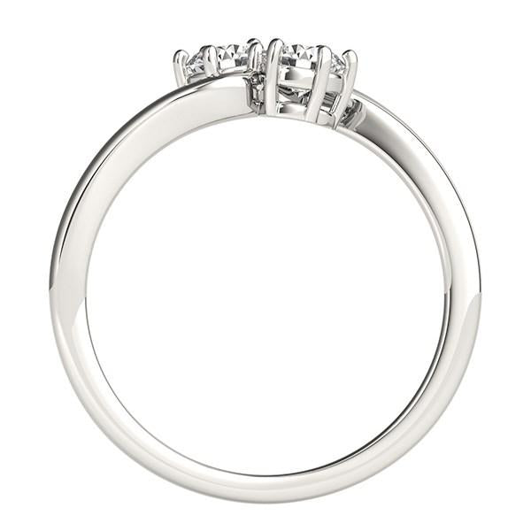 Solitaire Two Stone Diamond Ring in 14k White Gold (1/2 cttw).