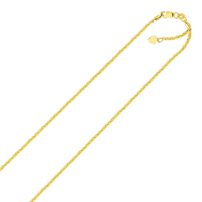 10k Yellow Gold Adjustable Sparkle Chain 1.5mm.