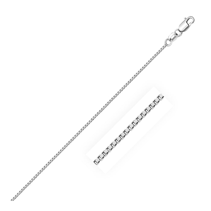 10k White Gold Classic Box Chain 0.8mm.