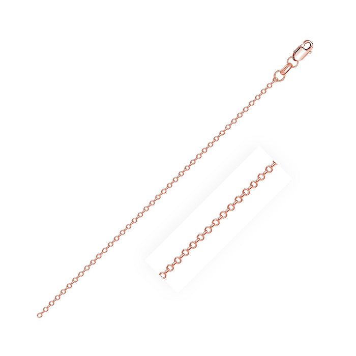 Cable Link Chain in 14k Rose Gold (0.8 mm).