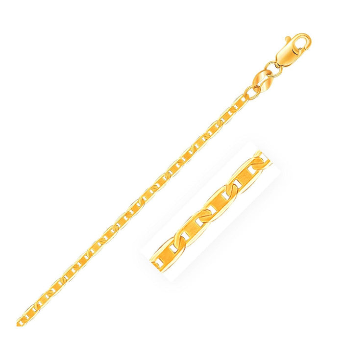 10k Yellow Gold Mariner Link Anklet 1.7mm.