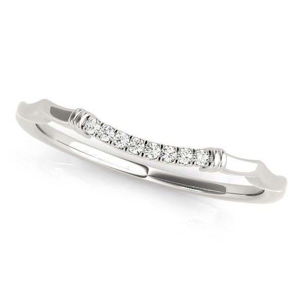 14k White Gold Wave Design Pave Set Diamond Wedding Ring (1/20 cttw).
