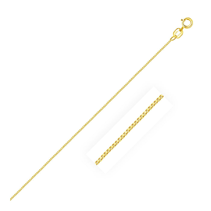 10k Yellow Gold Classic Box Chain 0.6mm.