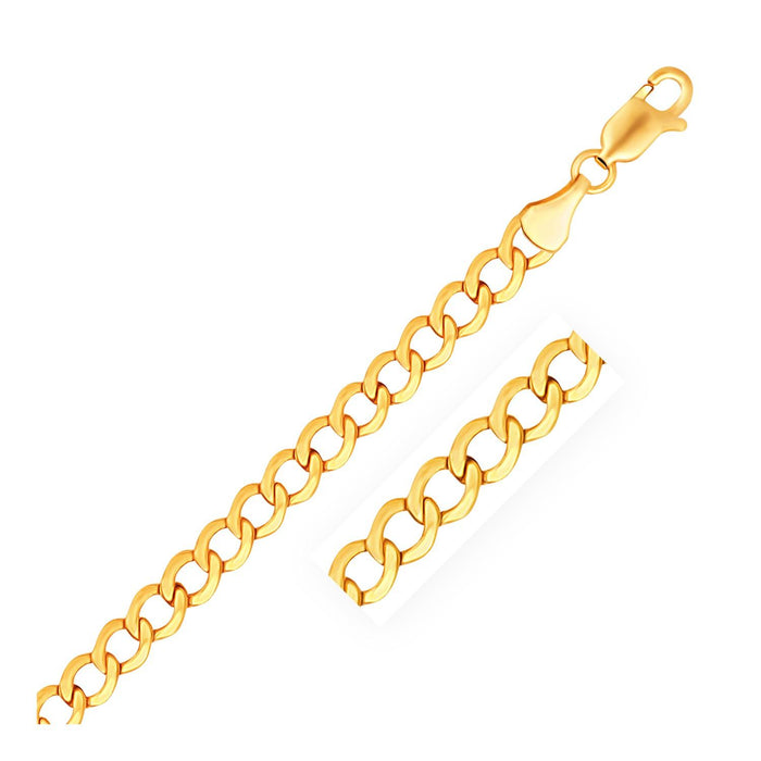 5.3mm 14k Yellow Gold Curb Chain.