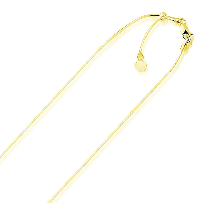 14k Yellow Gold Adjustable Snake Chain 0.85mm.