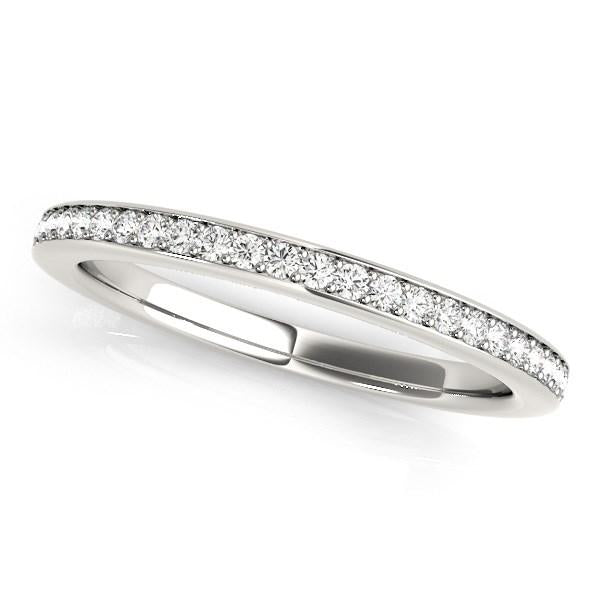 14k White Gold Simple Diamond Wedding Ring (1/4 cttw).