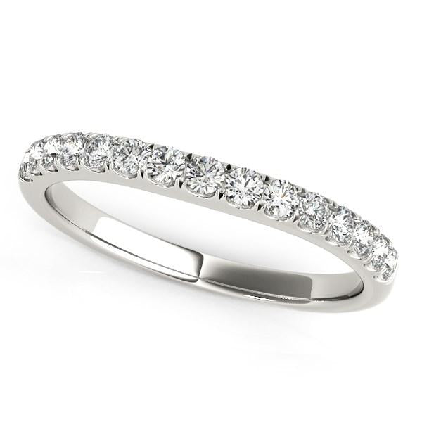 14k White Gold Pave Set Style Diamond Wedding Band (1/4 cttw).