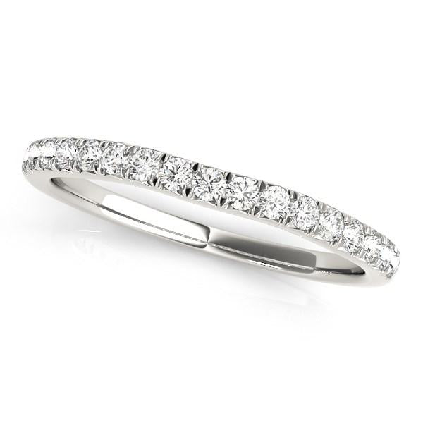 14k White Gold Curved Style Diamond Wedding Ring (1/3 cttw).