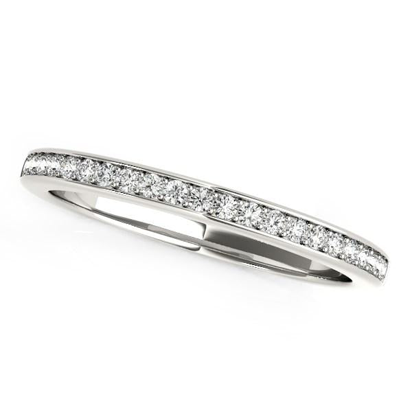 14k White Gold Classic Style Diamond Wedding Band (1/5 cttw).