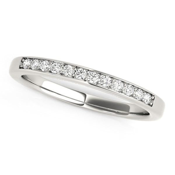 14k White Gold Diamond Wedding Band (1/8 cttw).