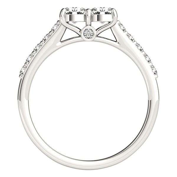 14k White Gold Round Two Stone Diamond Ring (3/4 cttw).