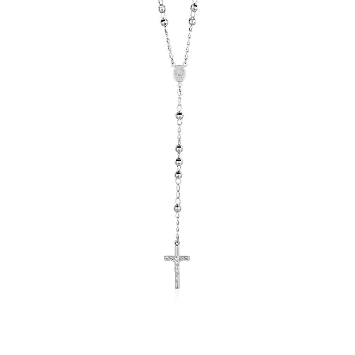 Rosary Chain and Large Bead Necklace in Sterling Silver.