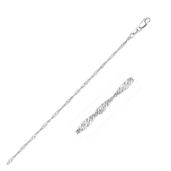 14k White Gold Singapore Chain 1.5mm.