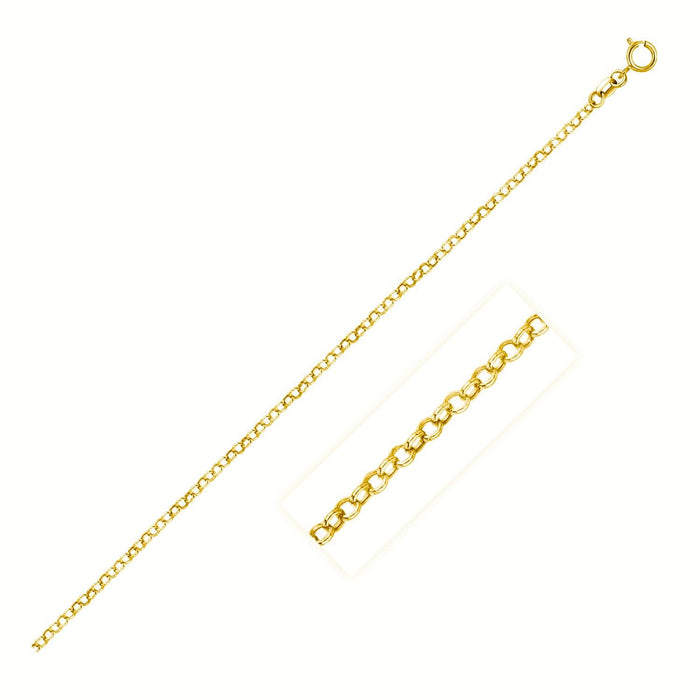 14k Yellow Gold Rolo Chain 1.9mm.