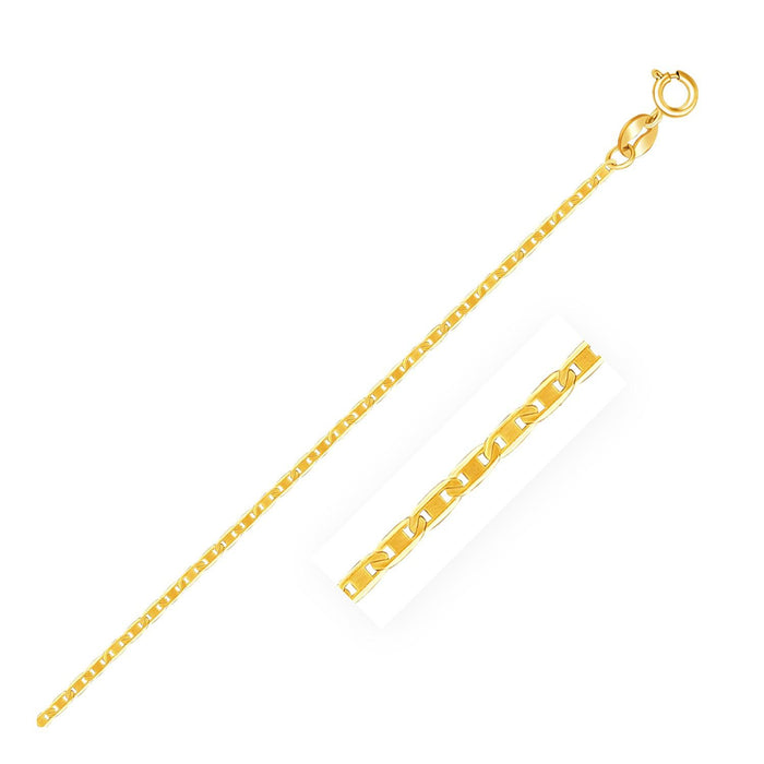 14k Yellow Gold Mariner Link Chain 1.2mm.