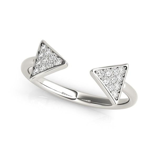 14k White Gold Diamond Arrowhead Open Ring (1/5 cttw).