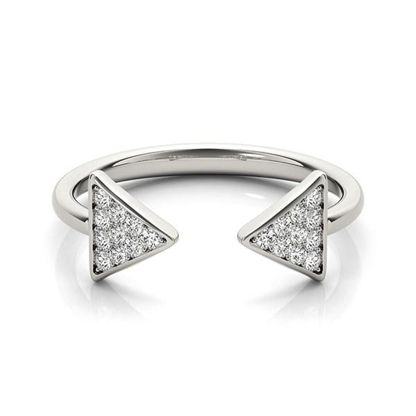 14k White Gold Diamond Arrowhead Open Ring (1/5 cttw).