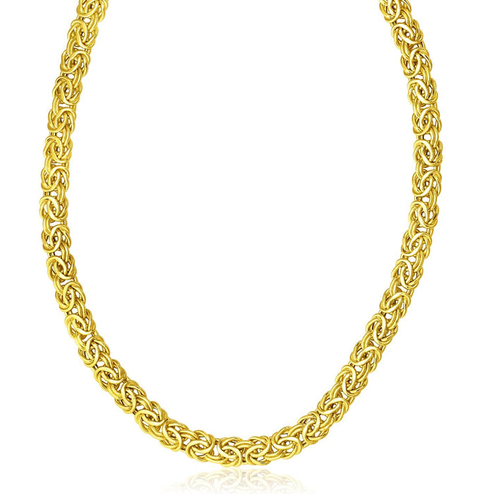 14k Yellow Gold Byzantine Design Stylish Necklace.