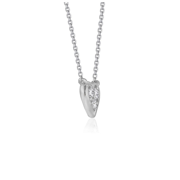 Diamond Heart Design Pendant in 14k White Gold.