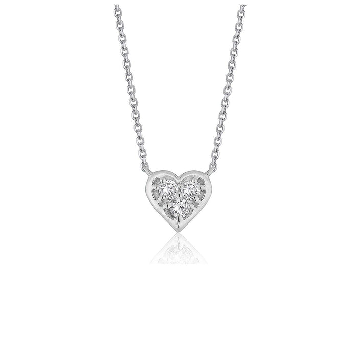 Diamond Heart Design Pendant in 14k White Gold.