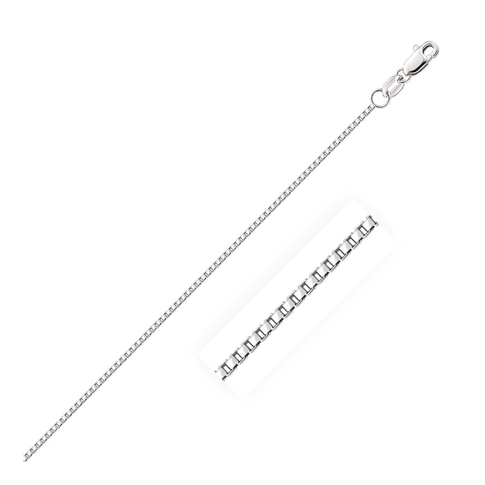 14k White Gold Octagonal Box Chain 1.0mm.