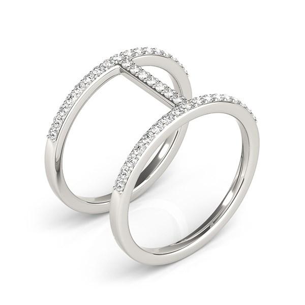 14k White Gold Dual Band Bridge Style Diamond Ring (3/8 cttw).