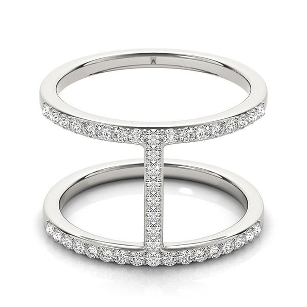 14k White Gold Dual Band Bridge Style Diamond Ring (3/8 cttw).