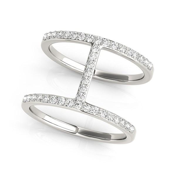 14k White Gold Dual Band Bridge Style Diamond Ring (3/8 cttw).