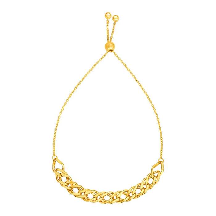 Adjustable Chain Bracelet in 14k Yellow Gold.