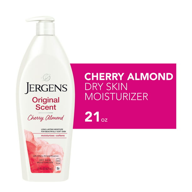 Jergens Original Scent Dry Skin Lotion, Body Hand Moisturizer Cherry Almond 21oz