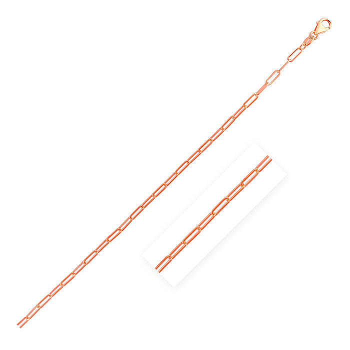 14K Rose Gold Delicate Paperclip Chain (2.1mm).