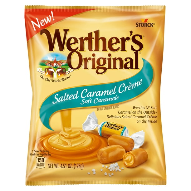 Werther’s Original Salted Caramel Creme Soft Caramels, 4.51 oz, Lot of 2