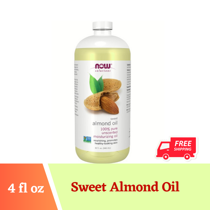 NOW Solutions, Sweet Almond Oil, 100% Pure Moisturizing Oil, Assorted Sizes