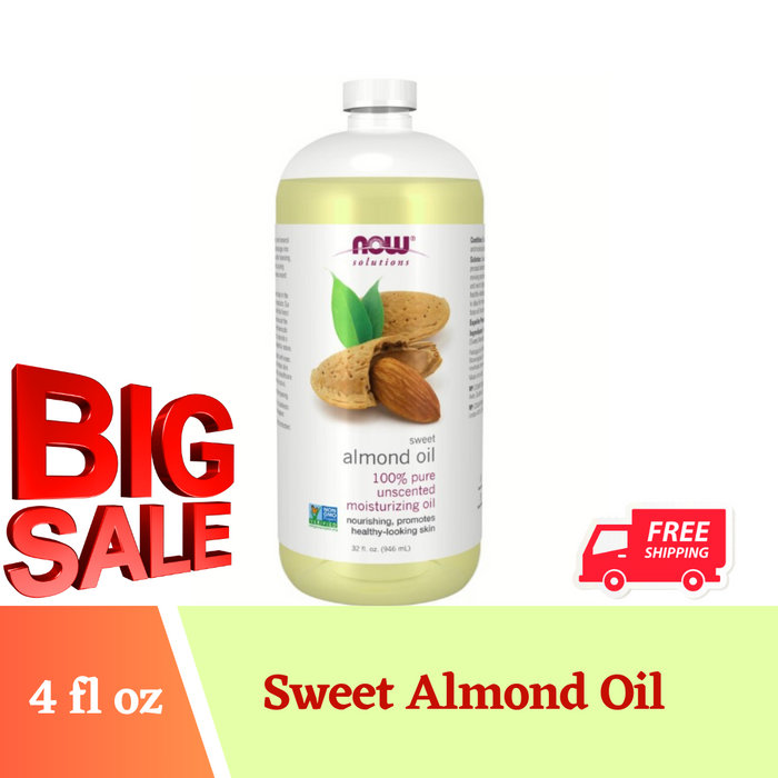 NOW Solutions, Sweet Almond Oil, 100% Pure Moisturizing Oil, Assorted Sizes
